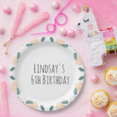 Aquädukte Pfirsich Birthday Border Art Napkin Pappteller (Party)