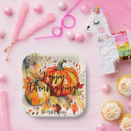 Aquädukte und Herbstlaube Erntedank Pappteller (Party)