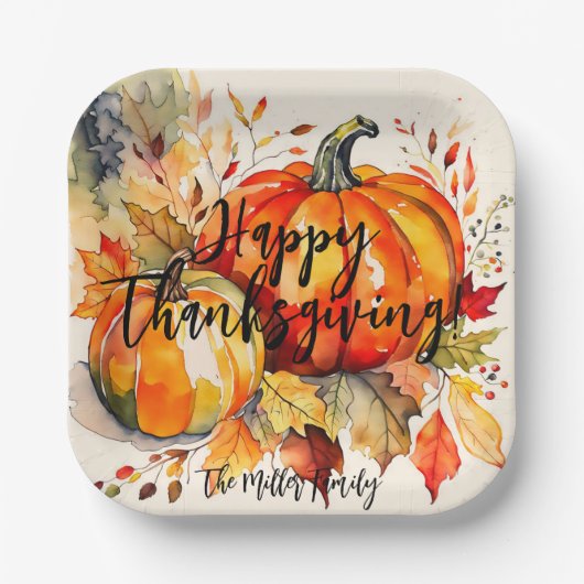Aquädukte und Herbstlaube Erntedank Pappteller (Vorderseite)