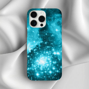 Aquafarbene Sterne iPhone 16 Pro Max Hülle