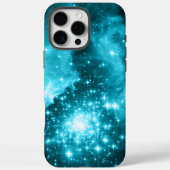 Aquafarbene Sterne Case-Mate iPhone Hülle (Rückseite)
