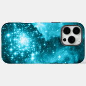Aquafarbene Sterne Case-Mate iPhone Hülle (Rückseite (Horizontal))