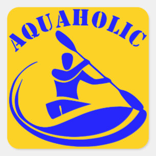 Aquaholic Kayak Typ Quadratischer Aufkleber