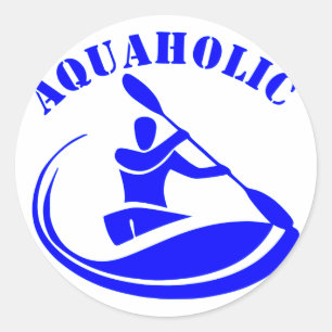 Aquaholic Kayak Typ Runder Aufkleber