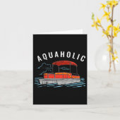 Aquaholic Pun - Funny Lake Pontoon Bootstour m Karte (Gelbe Blume)
