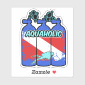 Aquaholic Scuba Diving Sticker (Blatt)