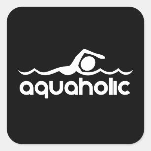 Aquaholisch Quadratischer Aufkleber