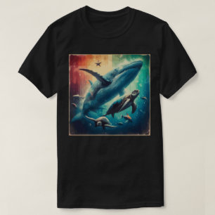 Aquaic Spectrum Sea Life Retro T-Shirt
