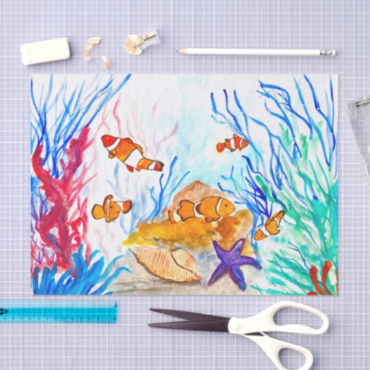 Aquakulturfisch Meer Niedliches Meer Seidenpapier (Handwerk)