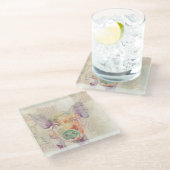 Aquakulturschwein Glasuntersetzer (Schrägansicht)