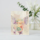 Aquakulturschwein Postkarte (Stehend Vorderseite)