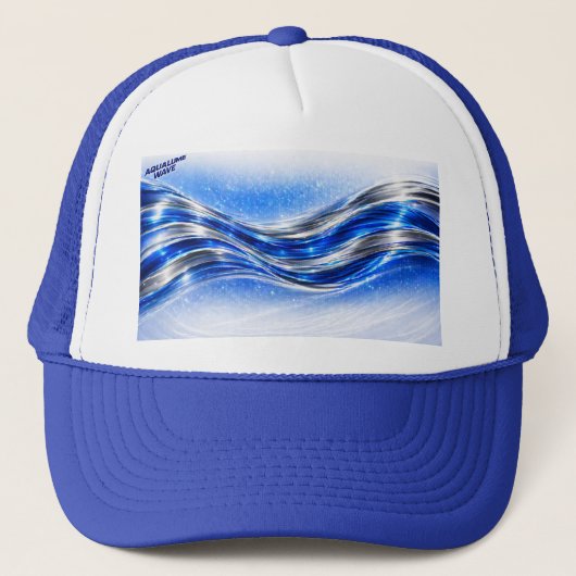 Aqualume Flow – Blaue Silberwelle Energietasse Truckerkappe (Vorderseite)