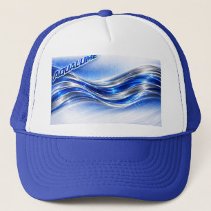 Aqualume Flow – Blaue Silberwellen-Energie-Tasse Truckerkappe