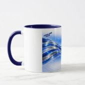 Aqualume Flow  – Blue Silver Wave Energy Mug Tasse (Links)