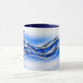 Aqualume Flow  – Blue Silver Wave Energy Mug Tasse (Zentrum)