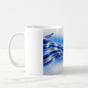 Aqualume Flow Shirt – Blaue Silberwellen-Energie-D Kaffeetasse