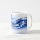 Aqualume Flow-Shirt – Blue Silver Wave Energie Des Kaffeetasse (VorderseiteRechts)