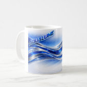 Aqualume Flow-Shirt – Blue Silver Wave Energie Des Kaffeetasse (Vorderseite Links)