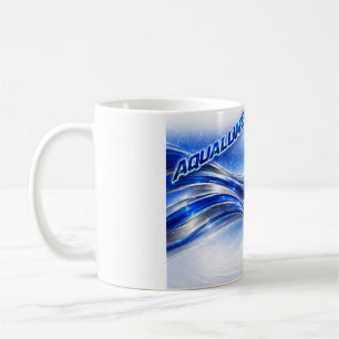 Aqualume Flow-Shirt – Blue Silver Wave Energie Des Kaffeetasse