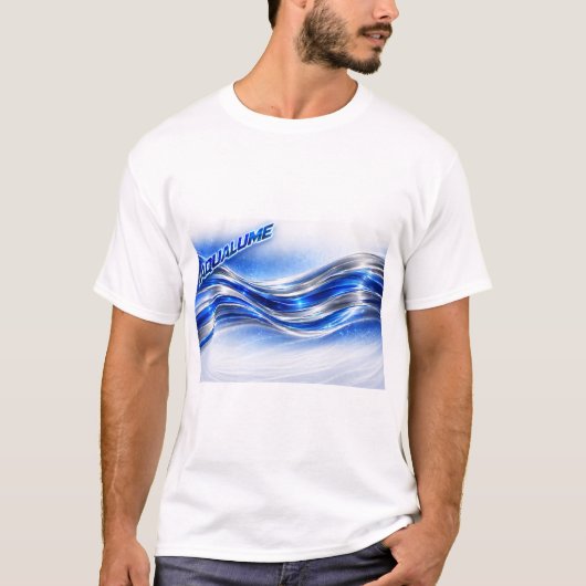 Aqualume Flow Shirt – Blue Silver Wave Energy Desi (Vorderseite)