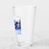 Aqualume Wave Shirt – Blaue Orange Abstrakte Ström Glas (Links)