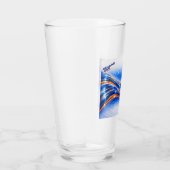 Aqualume Wave Shirt – Blaue Orange Abstrakte Ström Glas (Rechts)