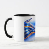 Aqualume Wave Shirt – Blaue Orange Abstrakte Ström Tasse (Links)