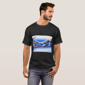 Aqualume Wave Shirt – Blue Orange Abstract Flow De (Vorne ganz)