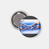 Aqualume Wave Shirt – Blue Orange Abstract Flow De Magnet (Vorderseite/Rückseite)