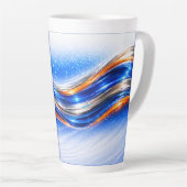 Aqualume Wave Tasse – Blau Orange Abstract Flow De (Rechte Ecke)