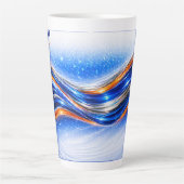 Aqualume Wave Tasse – Blau Orange Abstract Flow De (Vorderseite)