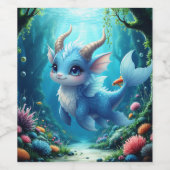 Aqualumi – Keeper of Coral Dreams.  Weinetikett (Einzelnes Label)