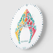 Aquaman | Aquaman & Mera Themed Seashell Logo Große Wanduhr (Winkel)