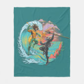 Aquaman & Black Manta Gezeitenwelle Fleecedecke (Vorderseite)