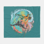 Aquaman & Black Manta Gezeitenwelle Fleecedecke (Vorderseite (Horizontal))
