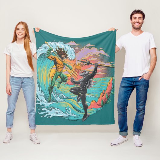 Aquaman & Black Manta Gezeitenwelle Fleecedecke (Beispiel)