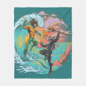 Aquaman & Black Manta Gezeitenwelle Fleecedecke (Vorderseite)