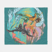 Aquaman & Black Manta Gezeitenwelle Fleecedecke (Vorderseite (Horizontal))