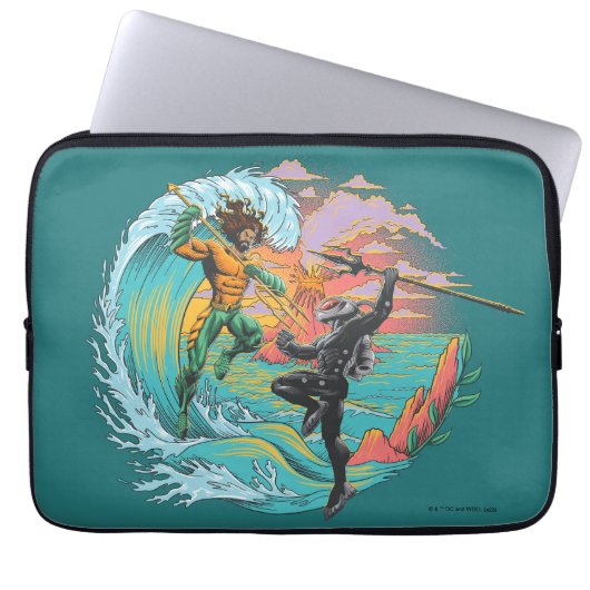 Aquaman & Black Manta Gezeitenwelle Laptopschutzhülle (Vorderseite)