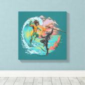 Aquaman & Black Manta Gezeitenwelle Leinwanddruck (Insitu (Holzboden))