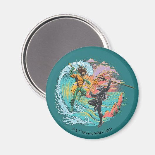 Aquaman & Black Manta Gezeitenwelle Magnet (Vorderseite/Rückseite)