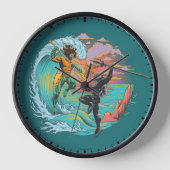 Aquaman & Black Manta Gezeitenwelle Uhr (Vorderseite)