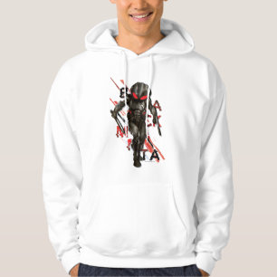 Aquaman   Black Manta Scattered Typografy Graphic Hoodie