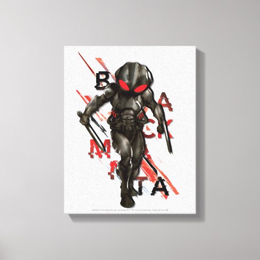 Aquaman | Black Manta Scattered Typografy Graphic Leinwanddruck (Vorderseite)