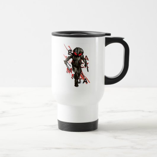 Aquaman | Black Manta Scattered Typografy Graphic Reisebecher (Rechts)