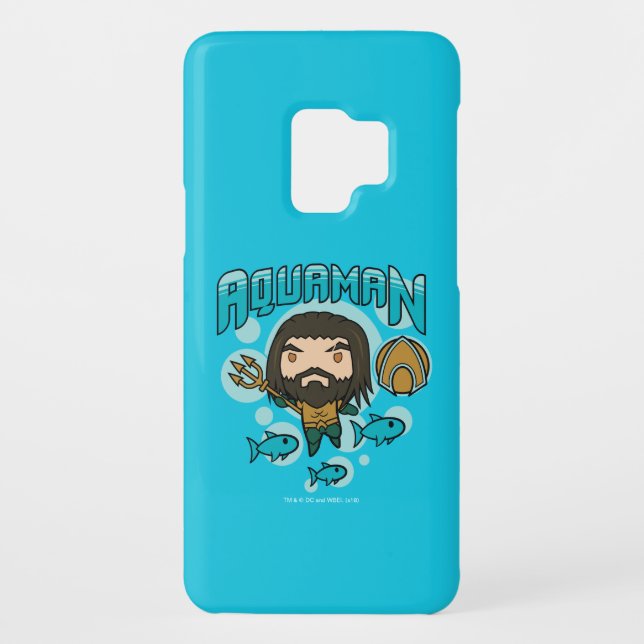Aquaman | Chibi Aquaman Undersea Graphic Case-Mate Samsung Galaxy Hülle (Rückseite)
