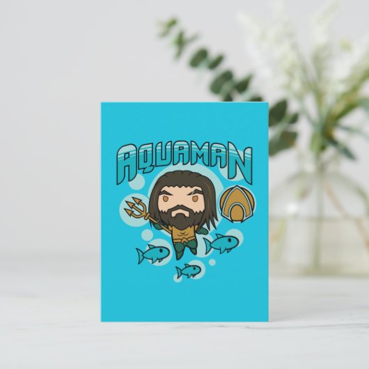 Aquaman | Chibi Aquaman Undersea Graphic Postkarte (Stehend Vorderseite)