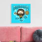 Aquaman | Chibi Aquaman unterseeische Grafik Leinwanddruck (Insitu (Wohnzimmer))