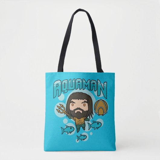 Aquaman | Chibi Aquaman unterseeische Grafik Tasche (Vorderseite)