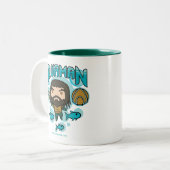 Aquaman | Chibi Aquaman unterseeische Grafik Zweifarbige Tasse (Vorderseite Links)